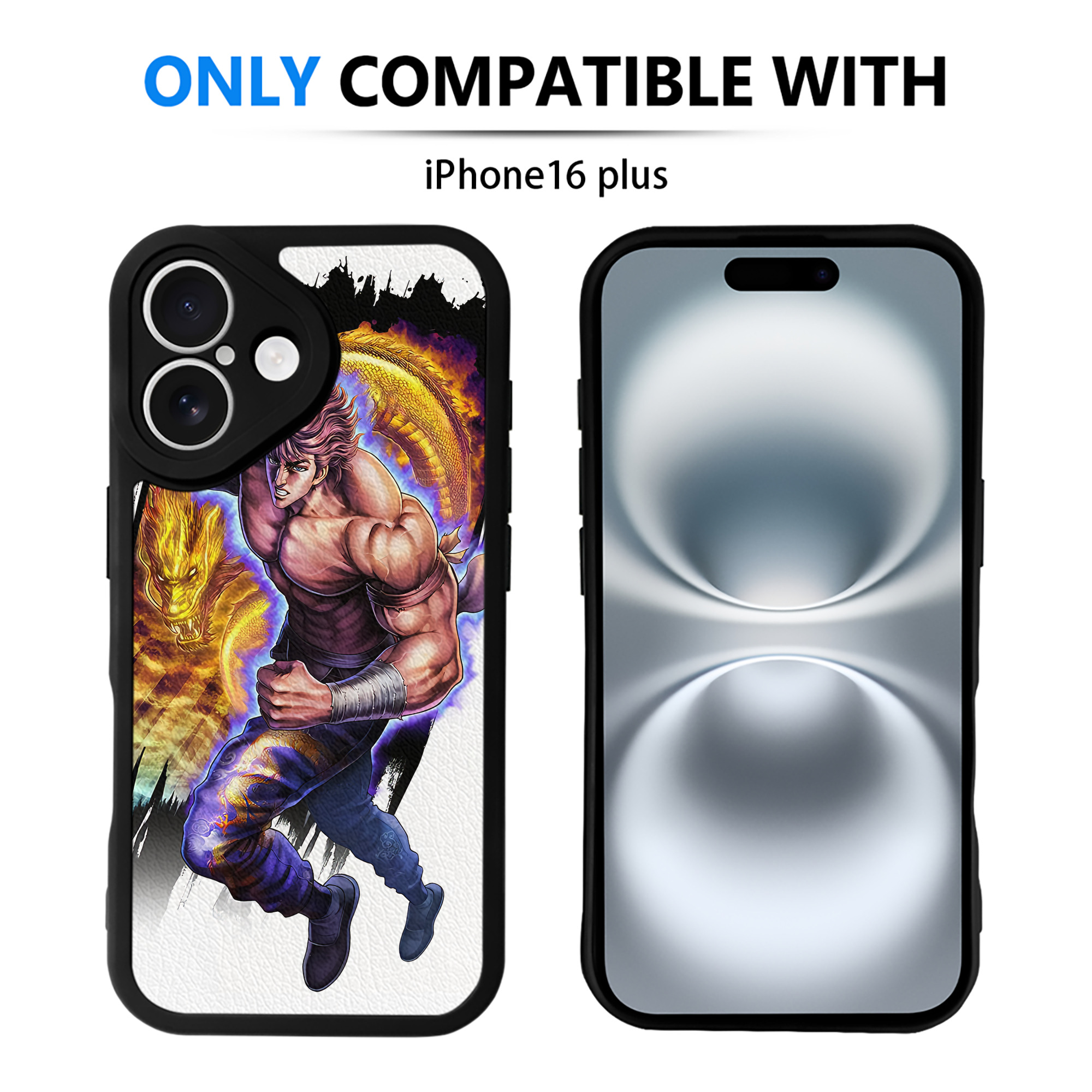 （画像用） 北斗の拳 Fist of the North Star 【iPhone 16シリーズ対応】シリコンスマホケース（レザー調） 材質：シリコン